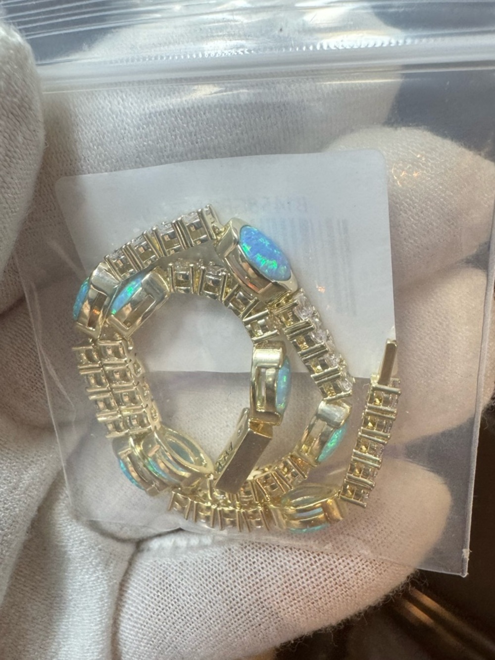 Melinda Maria Gold Bracelet with Blue Opal and Diamondette Stones - Picture 5 of 14